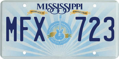 MS license plate MFX723