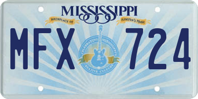 MS license plate MFX724