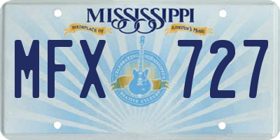 MS license plate MFX727