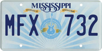 MS license plate MFX732
