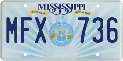 MS license plate MFX736