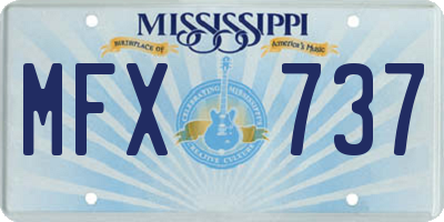 MS license plate MFX737