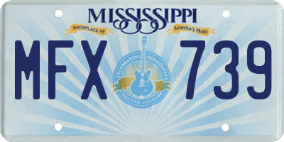 MS license plate MFX739