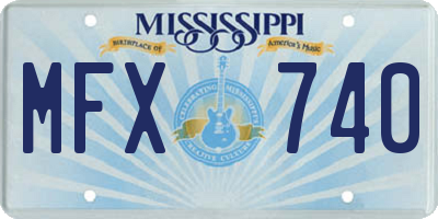 MS license plate MFX740