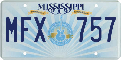 MS license plate MFX757
