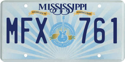 MS license plate MFX761