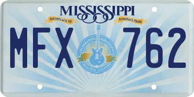 MS license plate MFX762