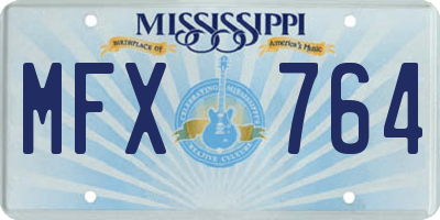 MS license plate MFX764