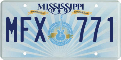 MS license plate MFX771