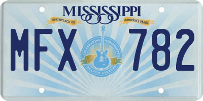 MS license plate MFX782