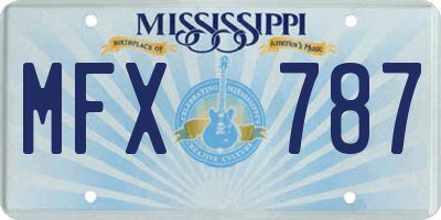 MS license plate MFX787