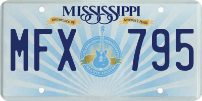 MS license plate MFX795