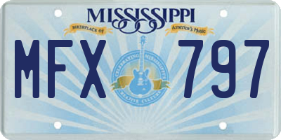 MS license plate MFX797