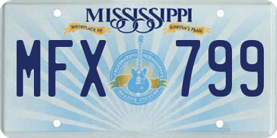 MS license plate MFX799