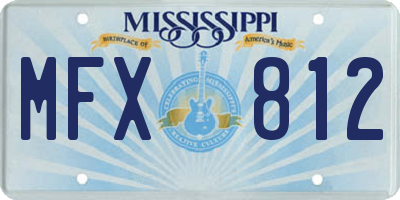 MS license plate MFX812