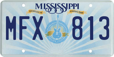 MS license plate MFX813