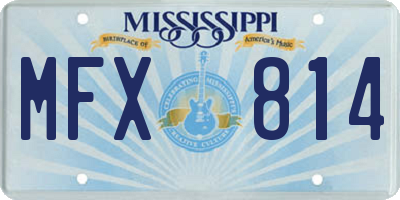 MS license plate MFX814