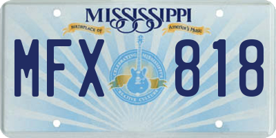 MS license plate MFX818