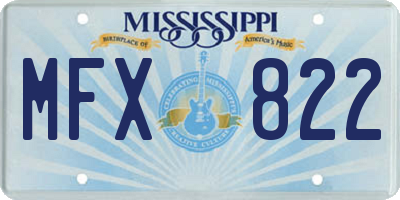 MS license plate MFX822