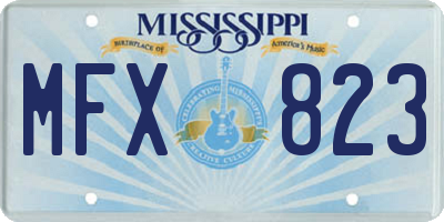 MS license plate MFX823