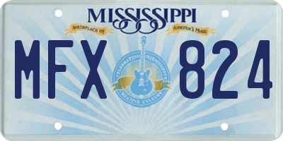MS license plate MFX824