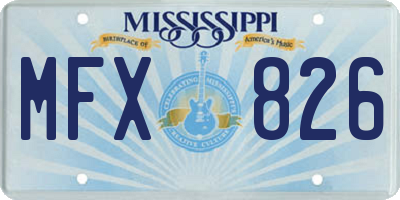 MS license plate MFX826