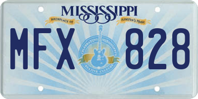 MS license plate MFX828