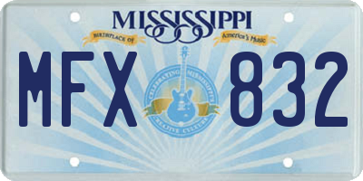 MS license plate MFX832