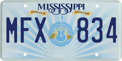 MS license plate MFX834