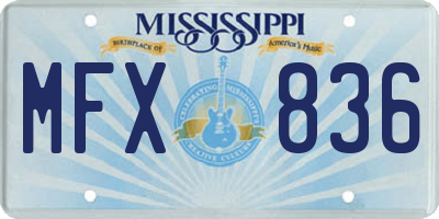 MS license plate MFX836