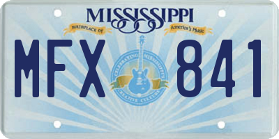 MS license plate MFX841