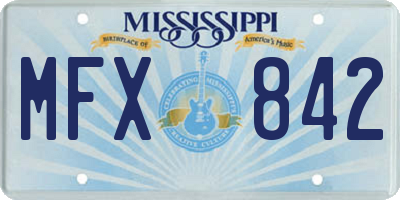 MS license plate MFX842