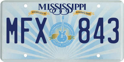 MS license plate MFX843