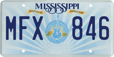 MS license plate MFX846