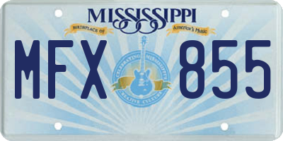 MS license plate MFX855