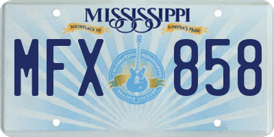 MS license plate MFX858