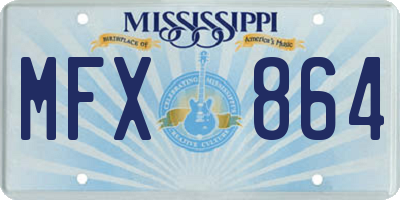 MS license plate MFX864