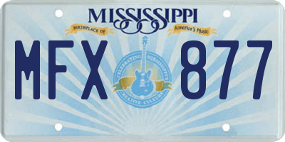 MS license plate MFX877