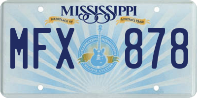 MS license plate MFX878