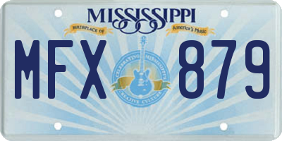 MS license plate MFX879