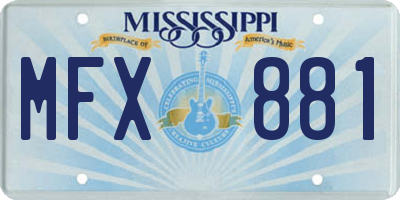 MS license plate MFX881
