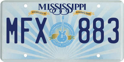 MS license plate MFX883