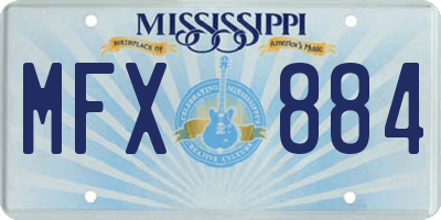 MS license plate MFX884