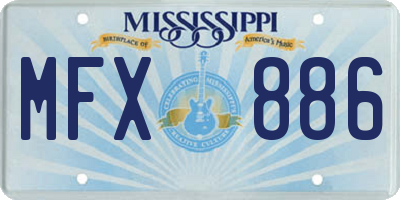 MS license plate MFX886