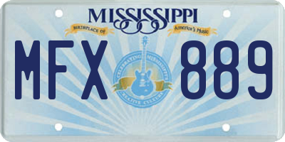 MS license plate MFX889