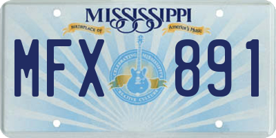 MS license plate MFX891
