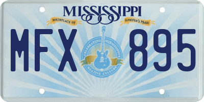 MS license plate MFX895