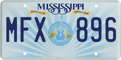 MS license plate MFX896