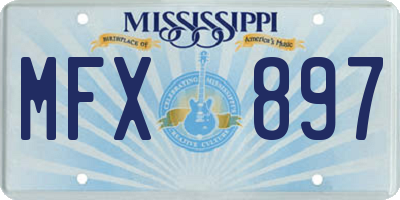 MS license plate MFX897