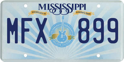 MS license plate MFX899